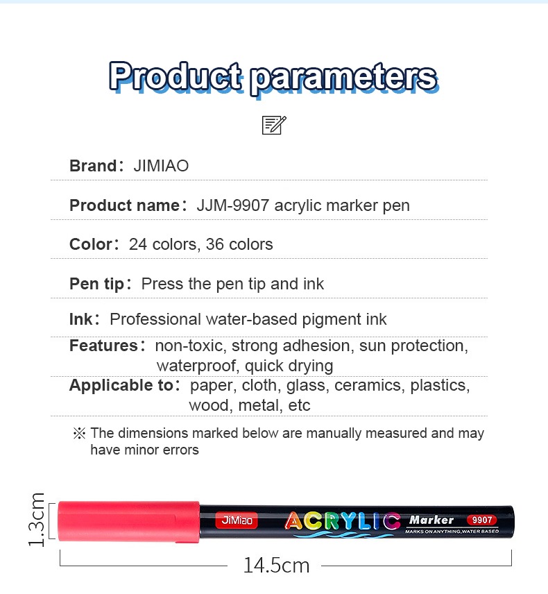 product parameters-Acrylic Coloring Marker Pen