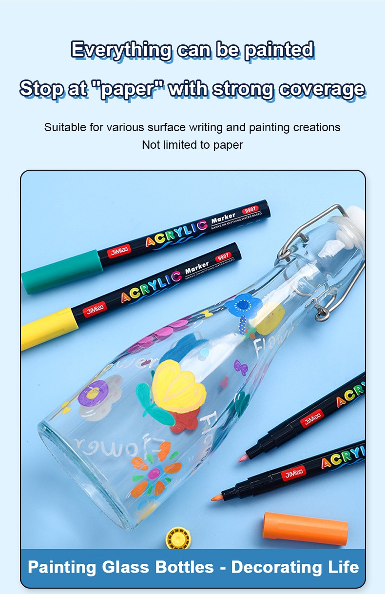 everything can be painted stop at paper with strong coverage-Acrylic Coloring Marker Pen