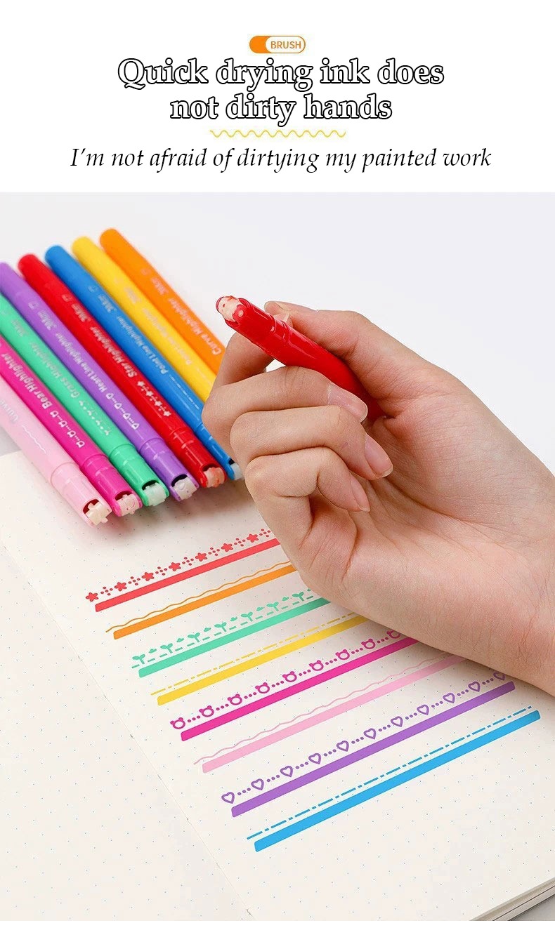 quick drying ink does not dirty hands-Curve Highlighter Markers Set 