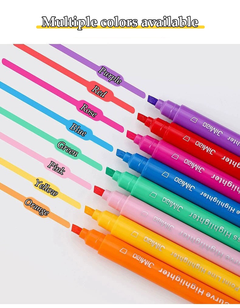 multiple available-Curve Highlighter Markers Set 