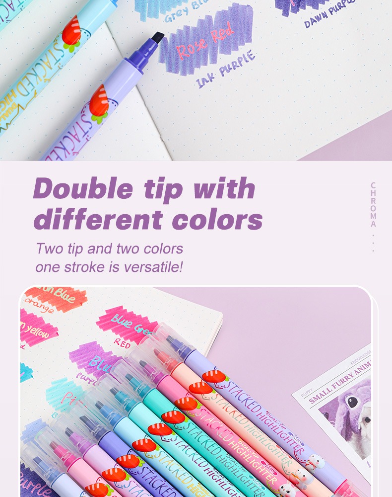 double tip with different colors-Double-headed Acrylic Markers Set