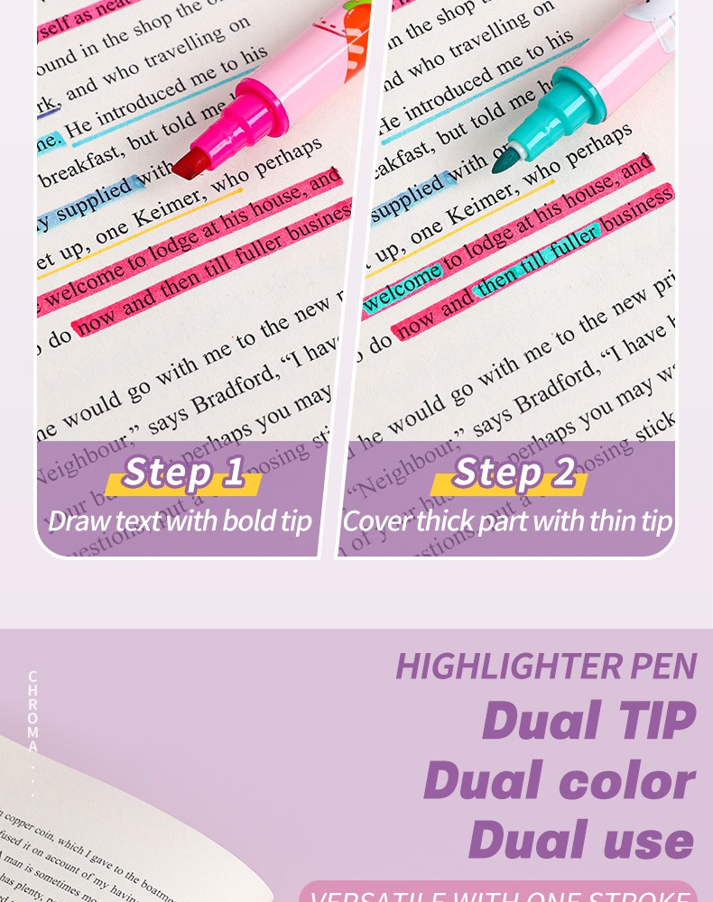 dual tip dual color dual use-Double-headed Acrylic Markers Set