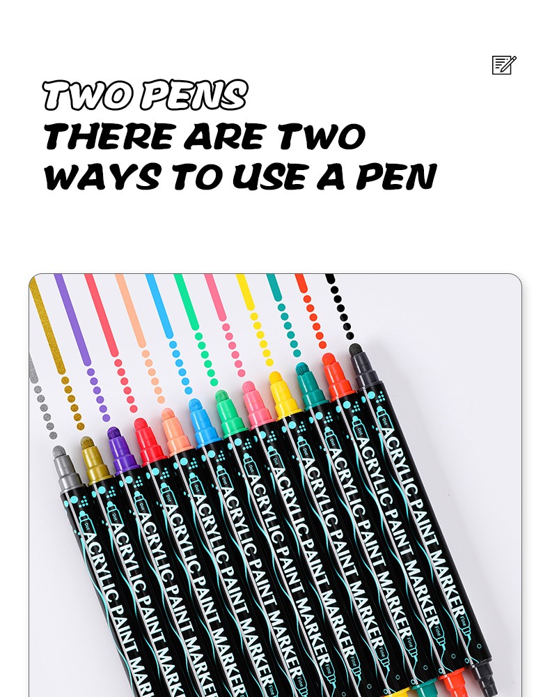 two pens-Gouache Acrylic Coloring Marker Pen