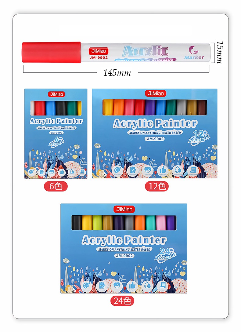 colors-Hand Drawn Ceramic Acrylic Markers Set