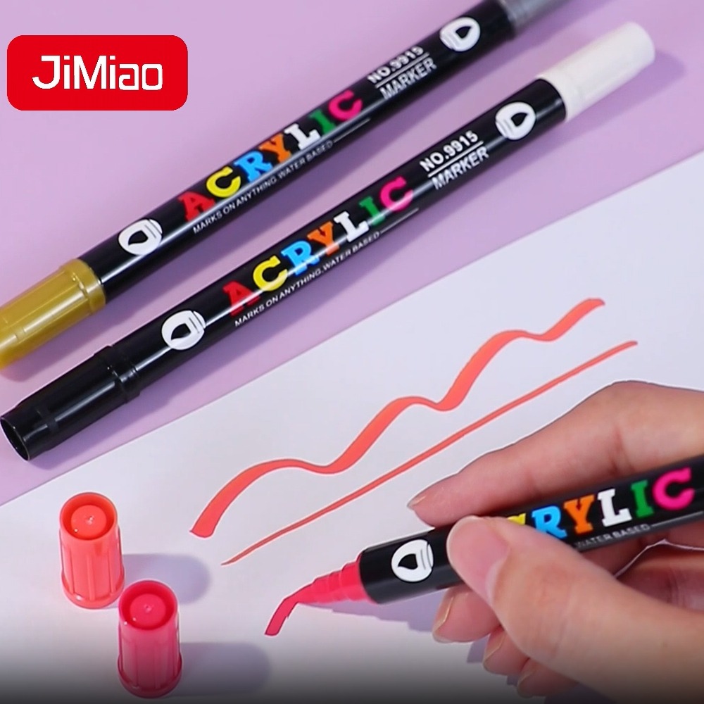 JiMiao Double Headed Different Coloring Acrylic Markers Pen Set