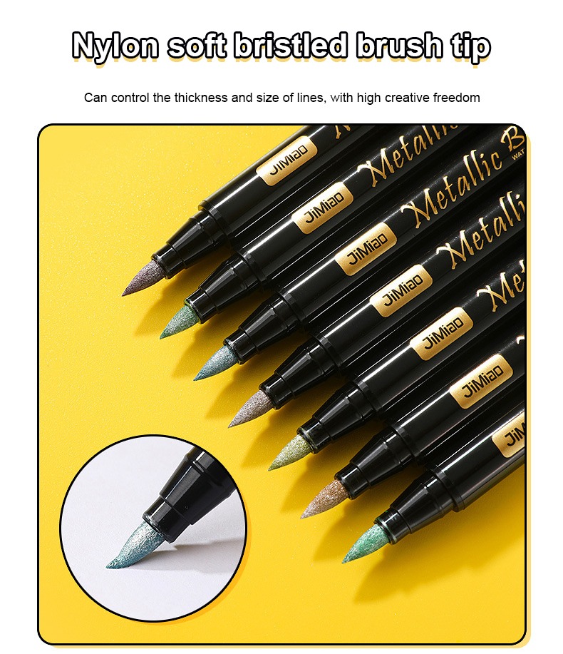 nylon soft bristled brush tip-Soft-Head Coloring Metal Marker Pen