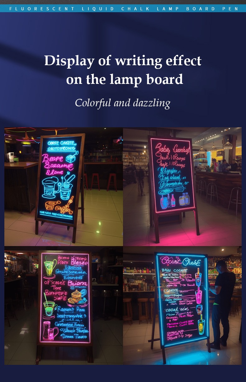 display of writing effect on the lamp board-8pcs Liquid Chalk Led Fluorescent Board Special Coloring Marker Pen